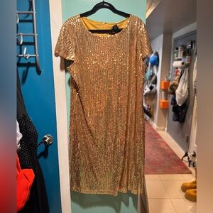 Sequin t-shirt dress.